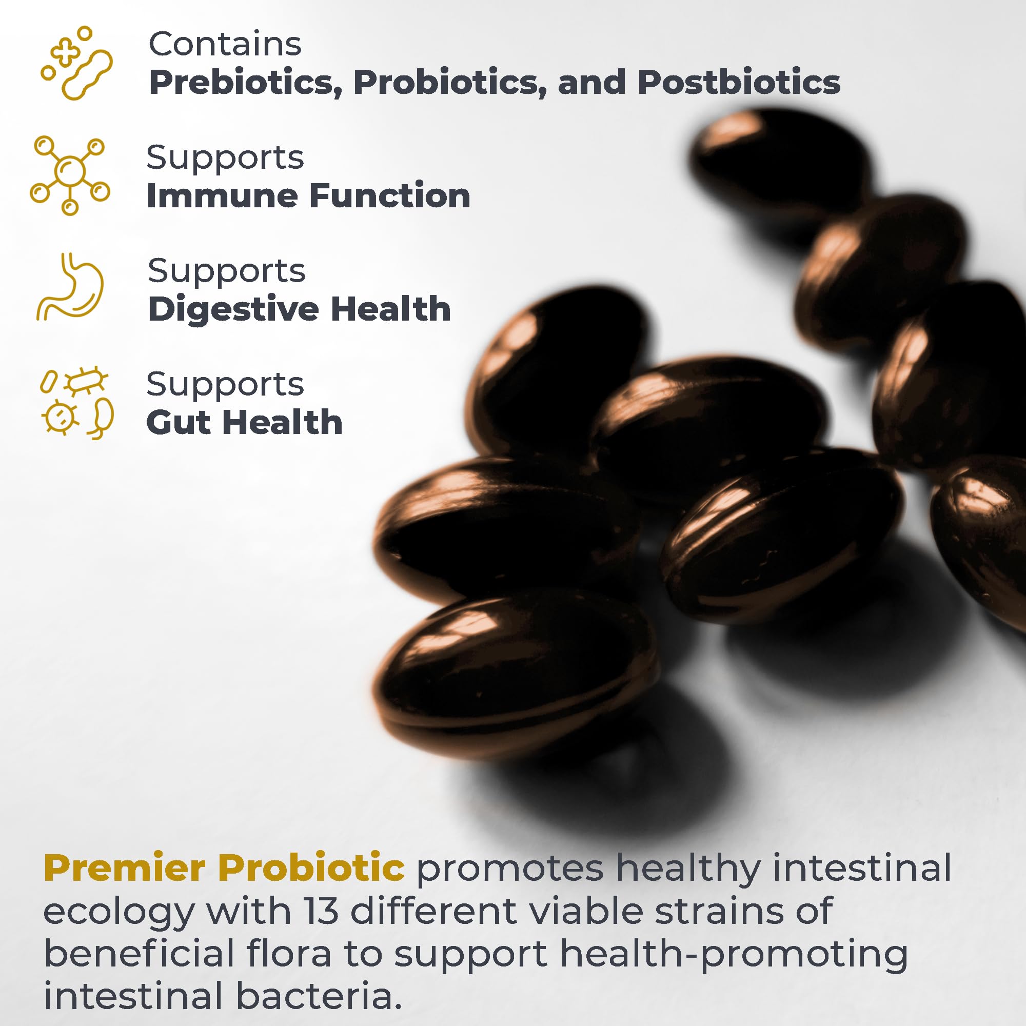 Premier Research Labs Premier Probiotic - Pre Pro Post Biotics for Women & Men, Quad Biotic, Quadbiotic, Prebiotics, Probiotics - OzHealthStandard
