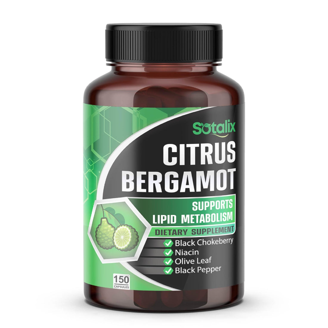 Premium Citrus Bergamot Organic Bergamot Supplement with Niacin Black Chokeberry Olive Leaf Black Pepper - OzHealthStandard