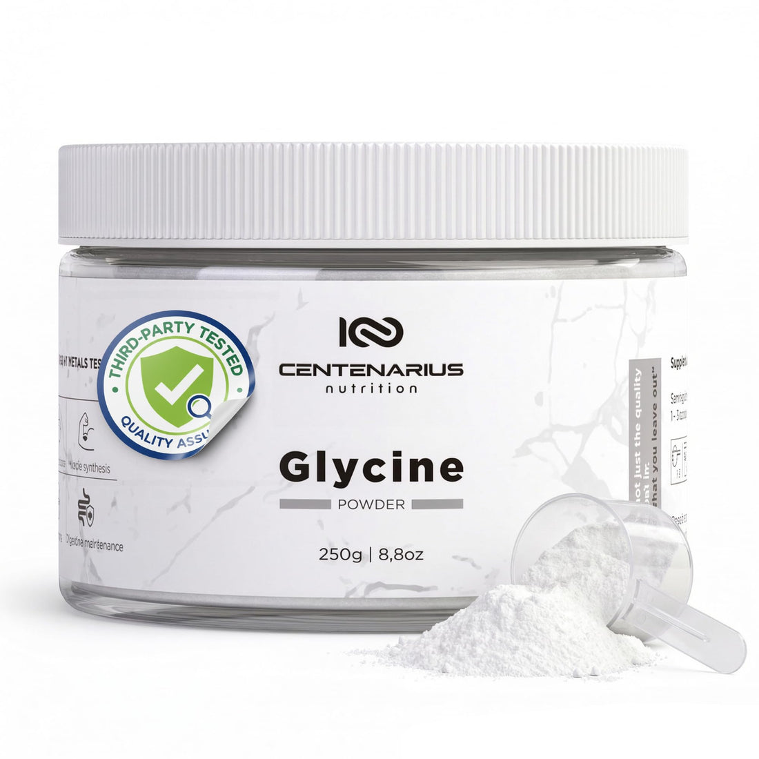Premium Glycine Powder 250g | Amino Acids Supplement for Post Workout Muscle Recovery, Digestion, Sleep Aid + More - Vegan, Additive-Free - OzHealthStandard