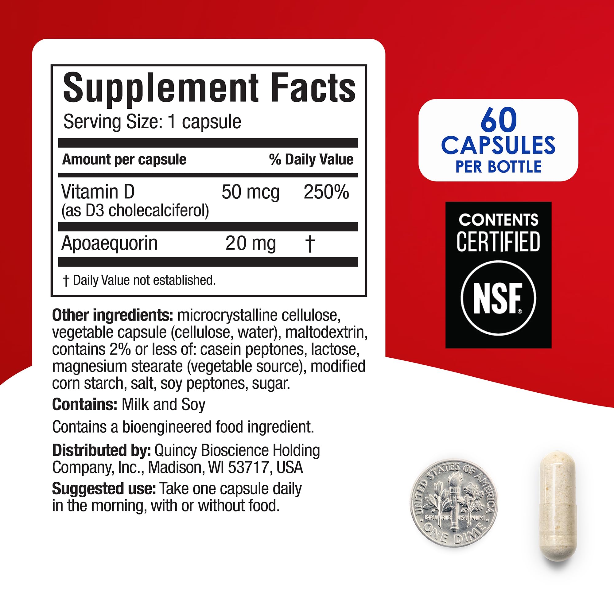 Prevagen Extra Strength - 60 Capsules (2 Month Supply) | Formulated for Your Brain | 20mg of Apoaequorin Plus Vitamin D3 - OzHealthStandard