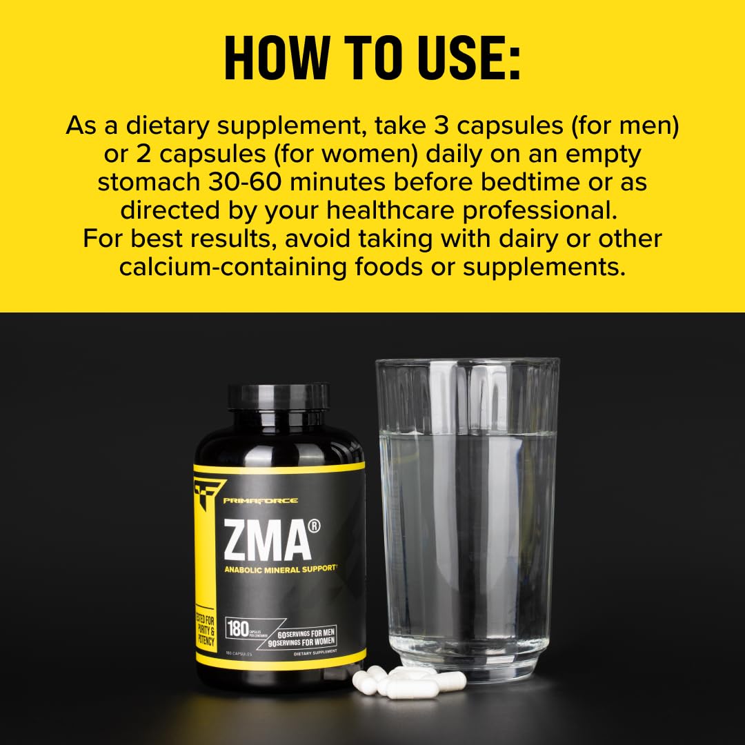 Primaforce ZMA Dietary Supplement, 180 Capsules - OzHealthStandard