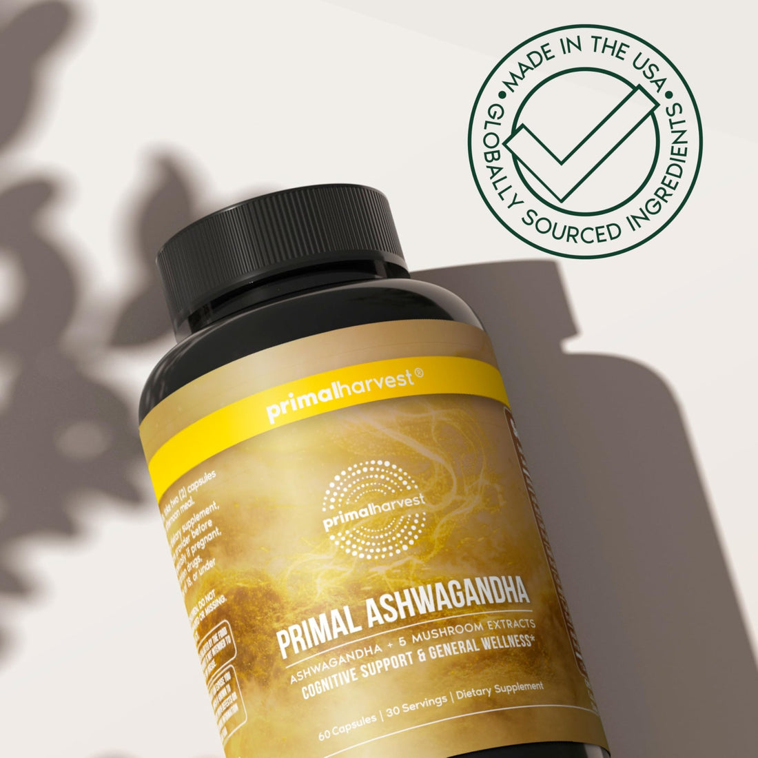 Primal Harvest Ashwagandha Supplement with 5 Mushroom Extracts: Lion’s Mane, Reishi, Cordyceps, Turkey Tail & Maitake for Immune Support & Cognitive Health - OzHealthStandard