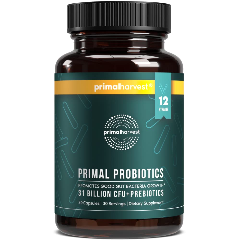 Primal Harvest Probiotics for Women & Men Daily Probiotic Supplement with 12 Strains for Gut & Digestive Health 30 Capsules - OzHealthStandard