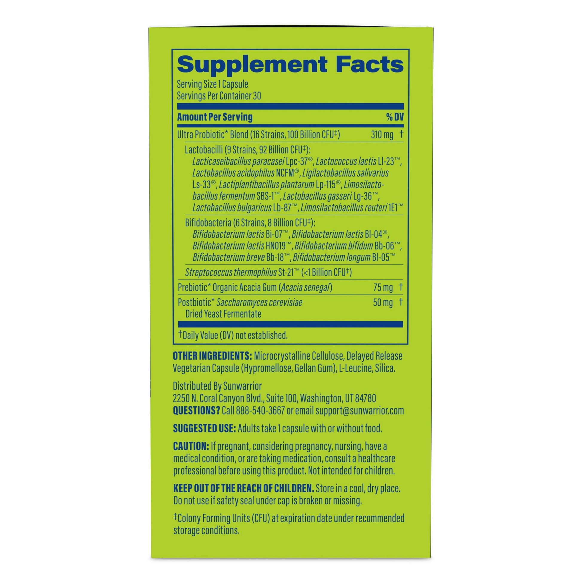Probiotic for Gut Health 100 Billion CFU Probiotics Supplement Capsules 16 Strains Prebiotics + Postbiotics for Gut Immune & Colon Health Energy & Endurance Support Soy-Free Non-GMO 30 Capsule Serving - OzHealthStandard