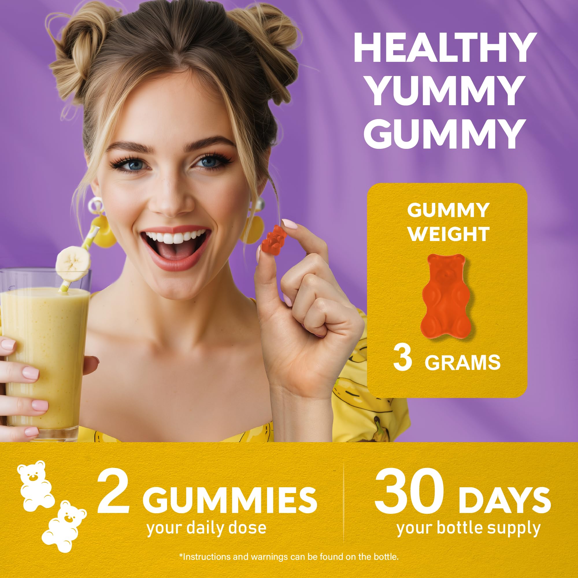 Probiotic Gummies 10B CFU with Prebiotic Fiber - Digestion & Immune Support - Debloat, Stomach & Gut Comfort - Probiotics for Women & Men - Natural Berry Flavor - Vegan & Sugar-free - 60 Gummies - OzHealthStandard