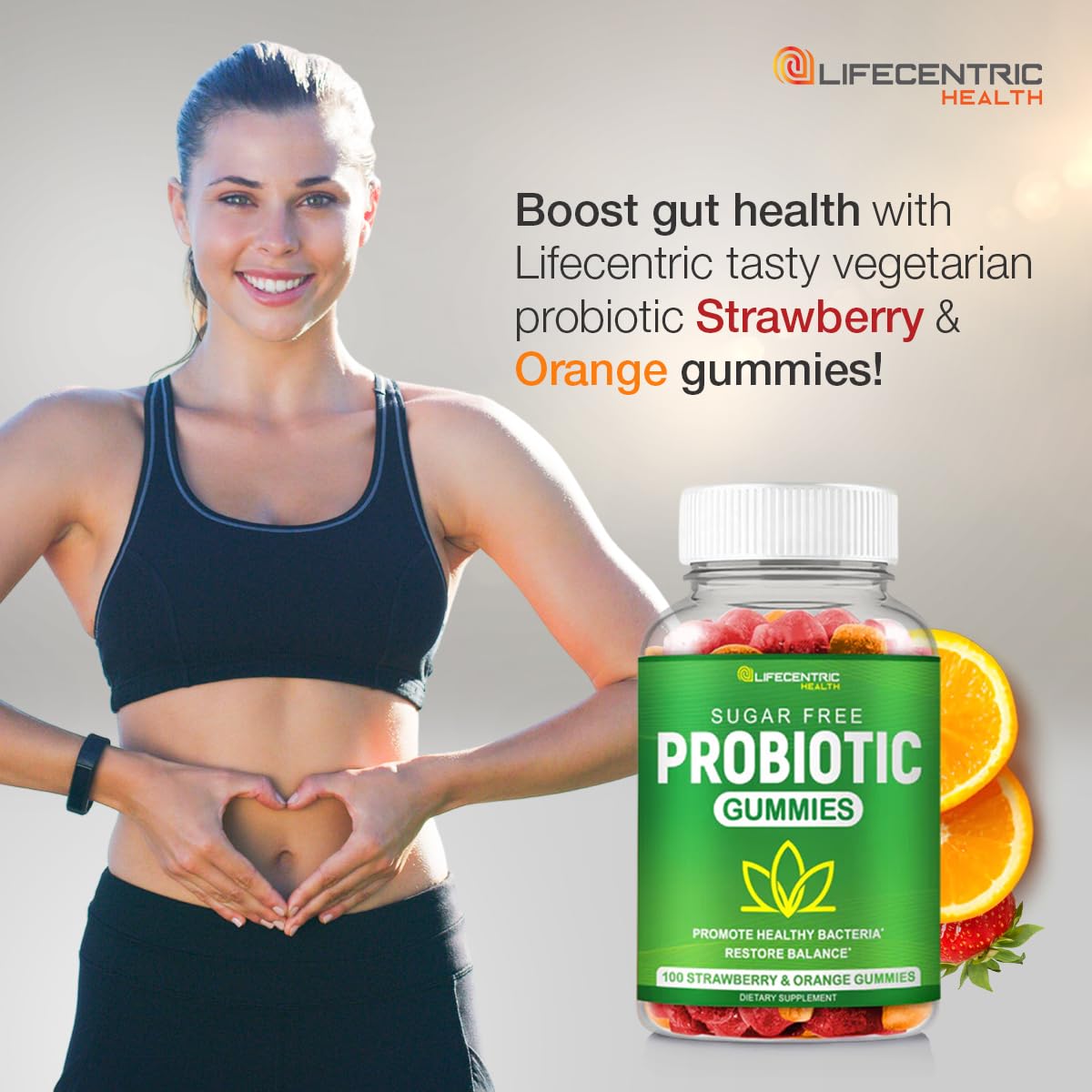 Probiotic Gummies for Adults and Kids Max Strength 5 Billion CFU | Organic Sugar Free Gummies for Digestive Health | 100 Count Vegan Gluten Free Chewable Probiotics - OzHealthStandard