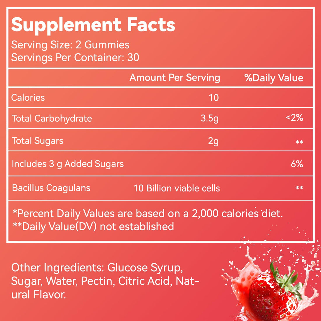 Probiotic Gummies for Digestive Health - 10 Billion CFU Bacillus Coagulans - Vegan & Non-GMO - Immune & Digestive Support for Men & Women - Strawberry & Mixed Berry Flavor - OzHealthStandard