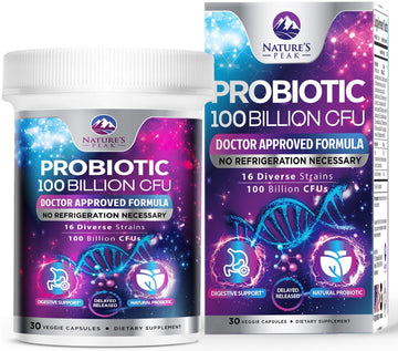 Probiotics 100 Billion CFU - 16 Premium Strains + Prebiotics - Best Probiotics for Women & Men - Supports Immune, Digestive & Gut Health, Supports Occasional Constipation, Gas & Bloating - 30 Capsules - OzHealthStandard
