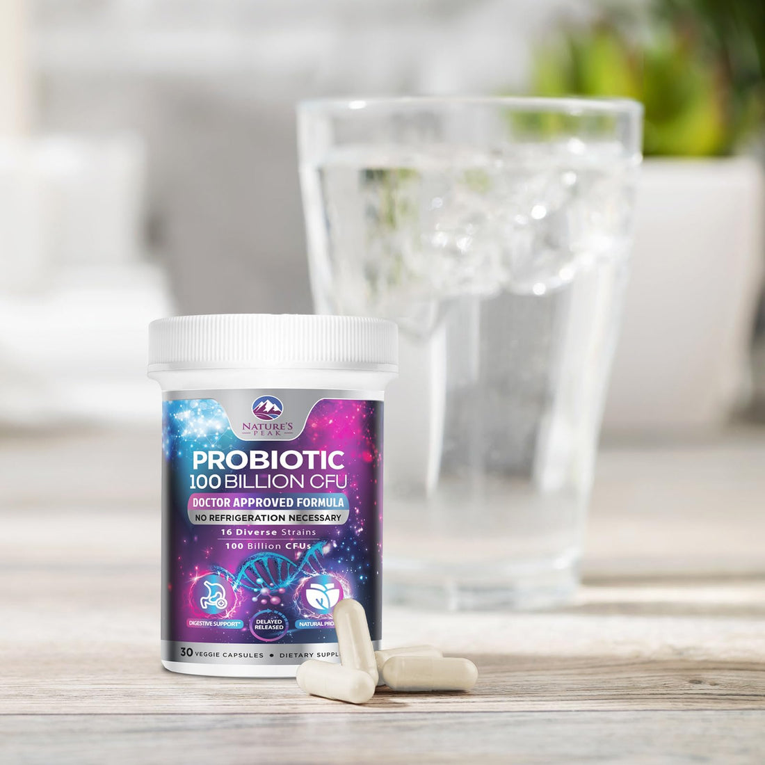 Probiotics 100 Billion CFU - 16 Premium Strains + Prebiotics - Best Probiotics for Women & Men - Supports Immune, Digestive & Gut Health, Supports Occasional Constipation, Gas & Bloating - 30 Capsules - OzHealthStandard