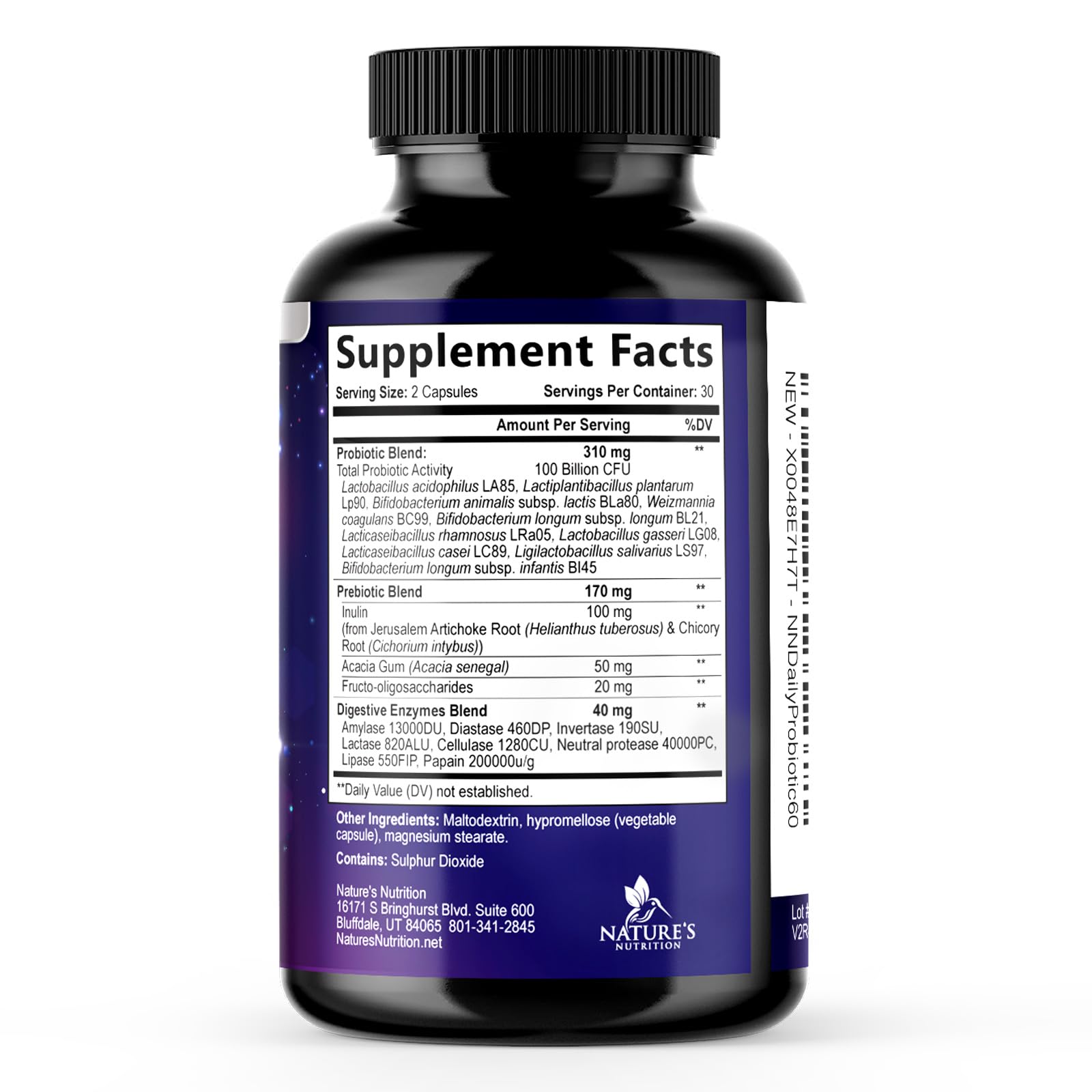 Probiotics 100 Billion CFU Per Serving - 10 Probiotic Strains & Prebiotics - Digestive Gut Health, Immune Support & Occasional Constipation, Gas & Bloating - Daily Supplement For Adults - 60 Capsules - OzHealthStandard