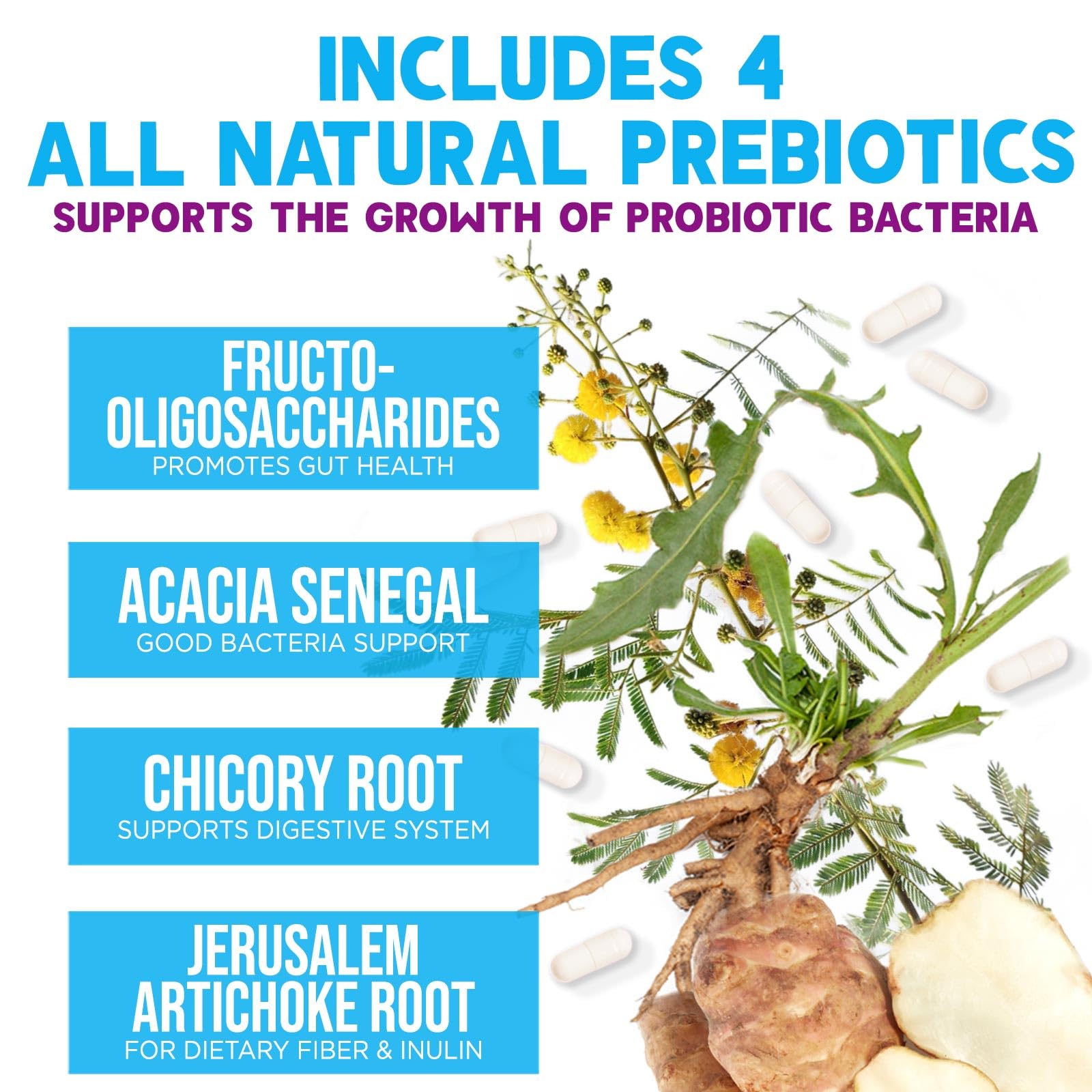 Probiotics 100 Billion CFU Per Serving - 10 Probiotic Strains & Prebiotics - Digestive Gut Health, Immune Support & Occasional Constipation, Gas & Bloating - Daily Supplement For Adults - 60 Capsules - OzHealthStandard
