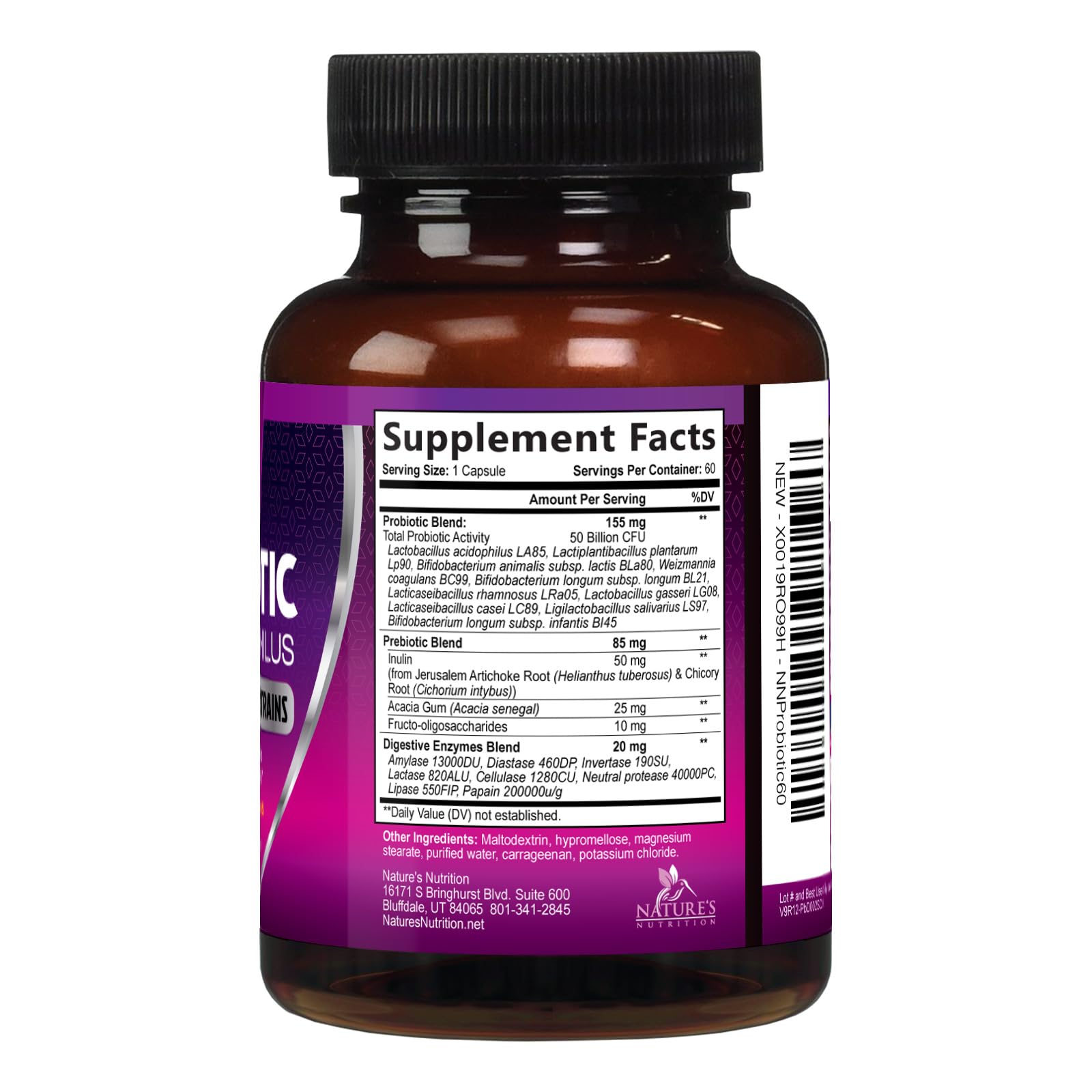 Probiotics 50 Billion CFU per Serving - 10 Strains + Prebiotics - Digestive Health, Gut & Immune Support - Supports Occasional Constipation, Gas & Bloating for Women & Men Shelf Stable - 60 Capsules - OzHealthStandard