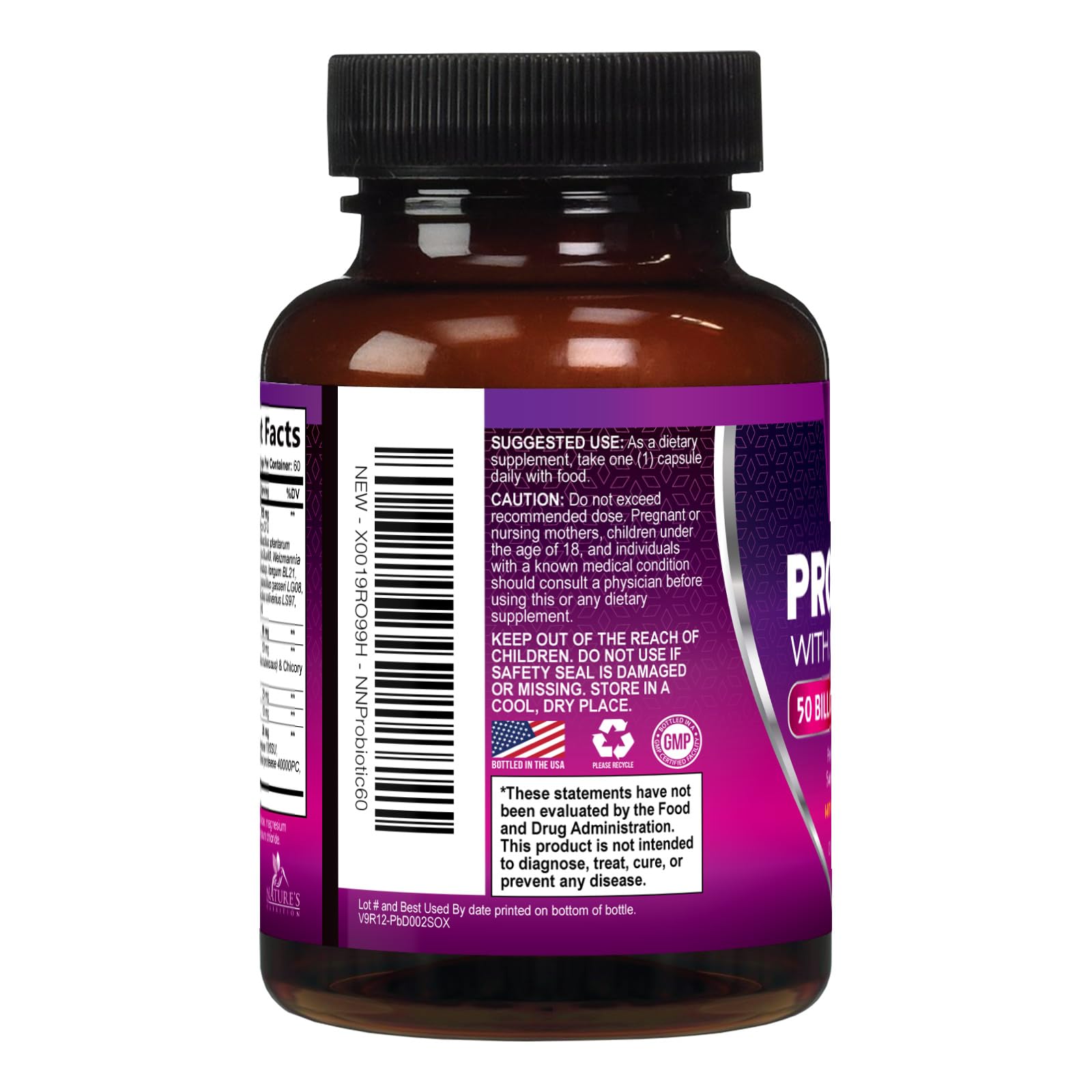 Probiotics 50 Billion CFU per Serving - 10 Strains + Prebiotics - Digestive Health, Gut & Immune Support - Supports Occasional Constipation, Gas & Bloating for Women & Men Shelf Stable - 60 Capsules - OzHealthStandard