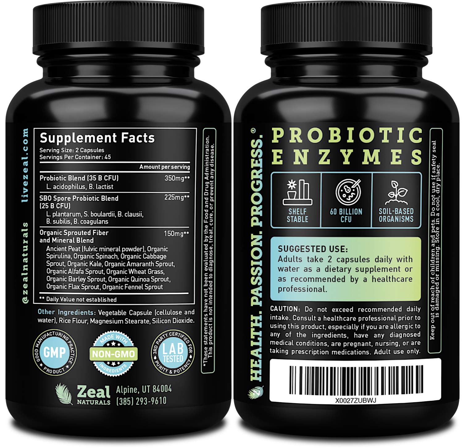 Probiotics and Prebiotics + SBO Probiotics (60 Billion CFU | 90 Capsules) Acidophilus Probiotic w. Saccharomyces Boulardii, Bifidobacterium + Spore Probiotic & Organic Sprouted Prebiotic Fiber Blend - OzHealthStandard