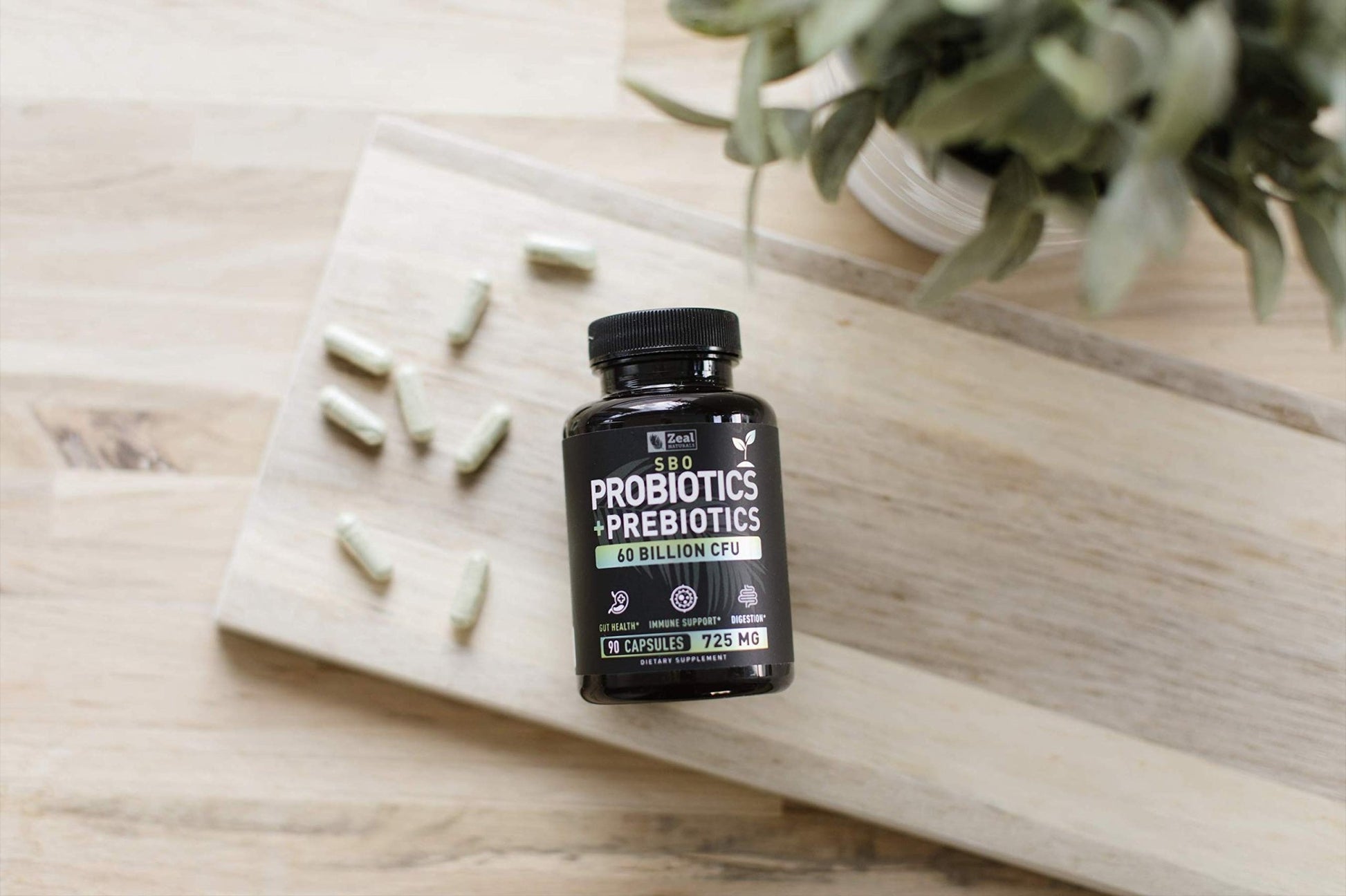 Probiotics and Prebiotics + SBO Probiotics (60 Billion CFU | 90 Capsules) Acidophilus Probiotic w. Saccharomyces Boulardii, Bifidobacterium + Spore Probiotic & Organic Sprouted Prebiotic Fiber Blend - OzHealthStandard