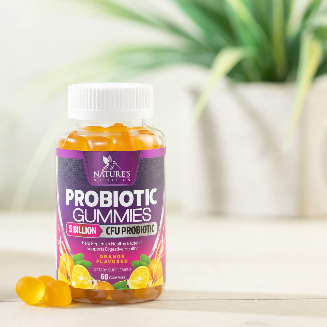Probiotics for Digestive Health Gummies 5 Billion CFU - 6 Unique Strains for Daily Immune Support & Gut Health, Constipation, Gas & Bloating - Best Probiotic Supplement for Women & Men - 60 Gummies - OzHealthStandard
