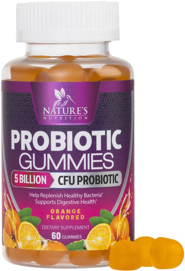 Probiotics for Digestive Health Gummies 5 Billion CFU - 6 Unique Strains for Daily Immune Support & Gut Health, Constipation, Gas & Bloating - Best Probiotic Supplement for Women & Men - 60 Gummies - OzHealthStandard