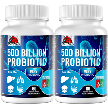 Probiotics for Men, 500 Billion CFU & 12 Mens Probiotic for Digestive Health + 4 Organic Prebiotic Fiber, for Digestive, Gut, Immune Health, Bloating, Gas, Energy Support, Shelf Stable - 120 Capsules - OzHealthStandard