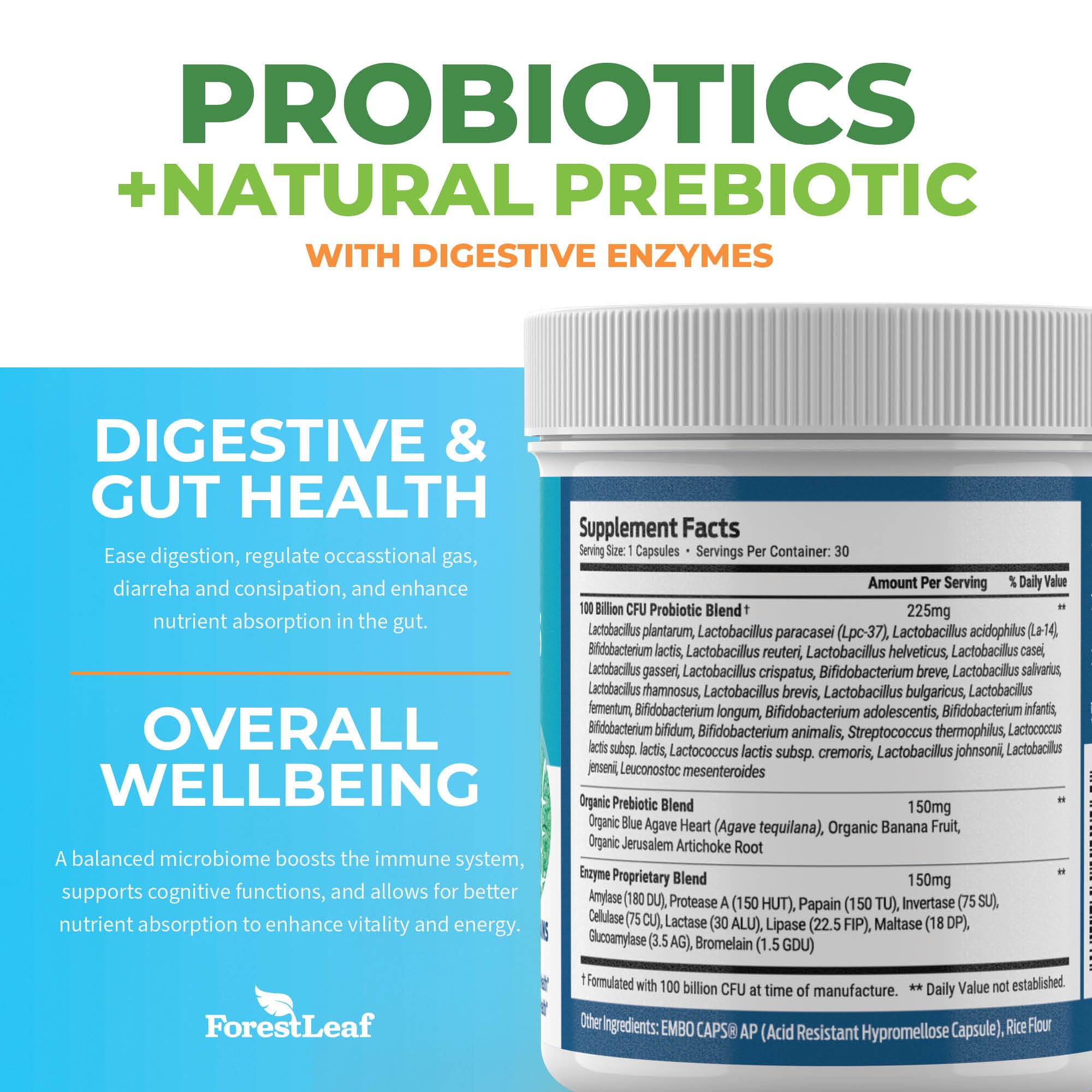 Probiotics for Men and Women, 100 Billion CFU, 26 Unique Strains, Men's and Women's Probiotic and Prebiotics Support Digestive Health, Gut Wellness, Energy, - OzHealthStandard