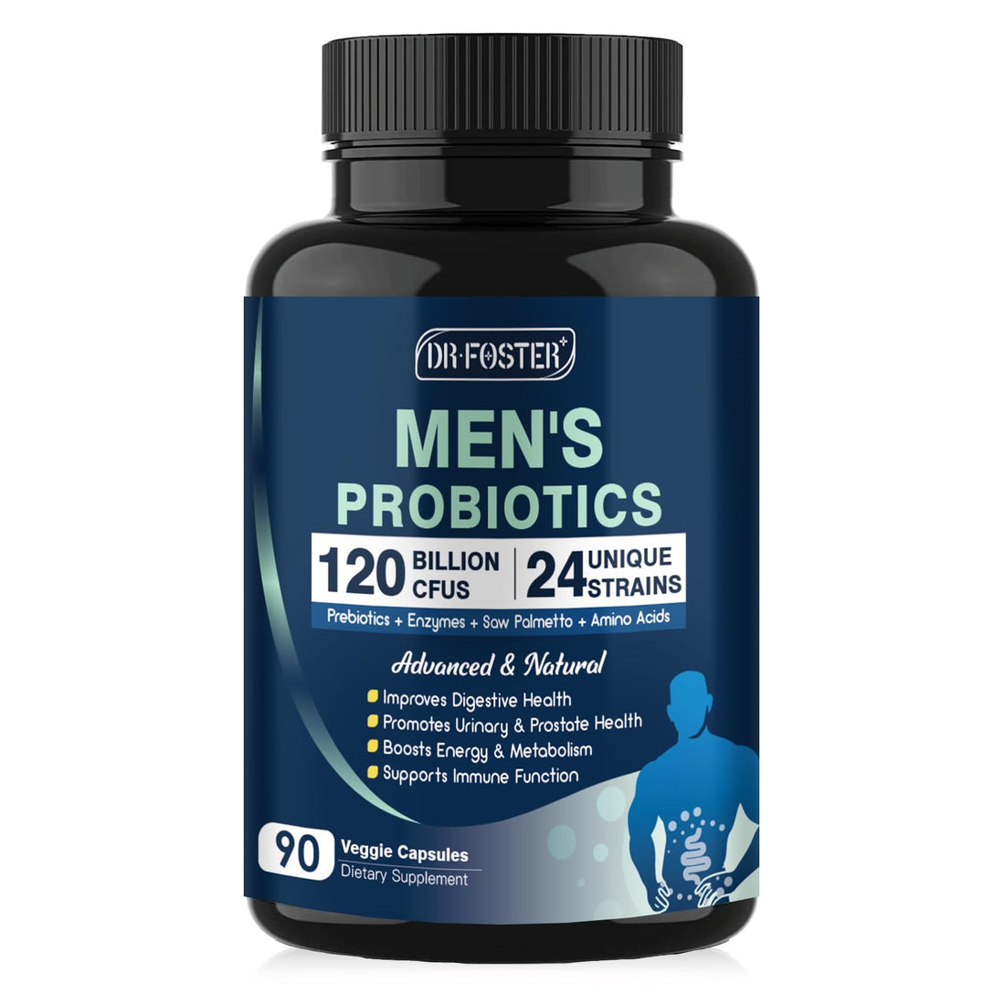 Probiotics for Men Digestive Health, 120 Billion CFUs Mens Probiotic with Digestive Enzymes & Prebiotics & Saw Palmetto & Cranberry for Gut, Prostate & Urinary - OzHealthStandard