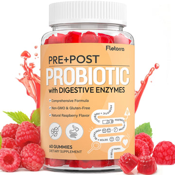 Probiotics for Women and Men, with 15 Prebiotics, 16 Digestive Enzymes & Postbiotics - Probiotics for Digestive Health & Bloating, Probiotic Gummies for Gut Health & Immunity, Sugar-Free, 60 Gummies - OzHealthStandard