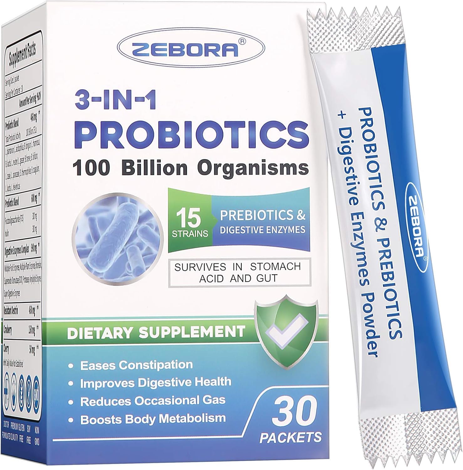 Probiotics for Women & Men - 100 Billion Plus Digestive Enzymes & Prebiotics, Highest Potency 3-in-1 Complete Probiotics for Digestive Health, Immune Support - OzHealthStandard