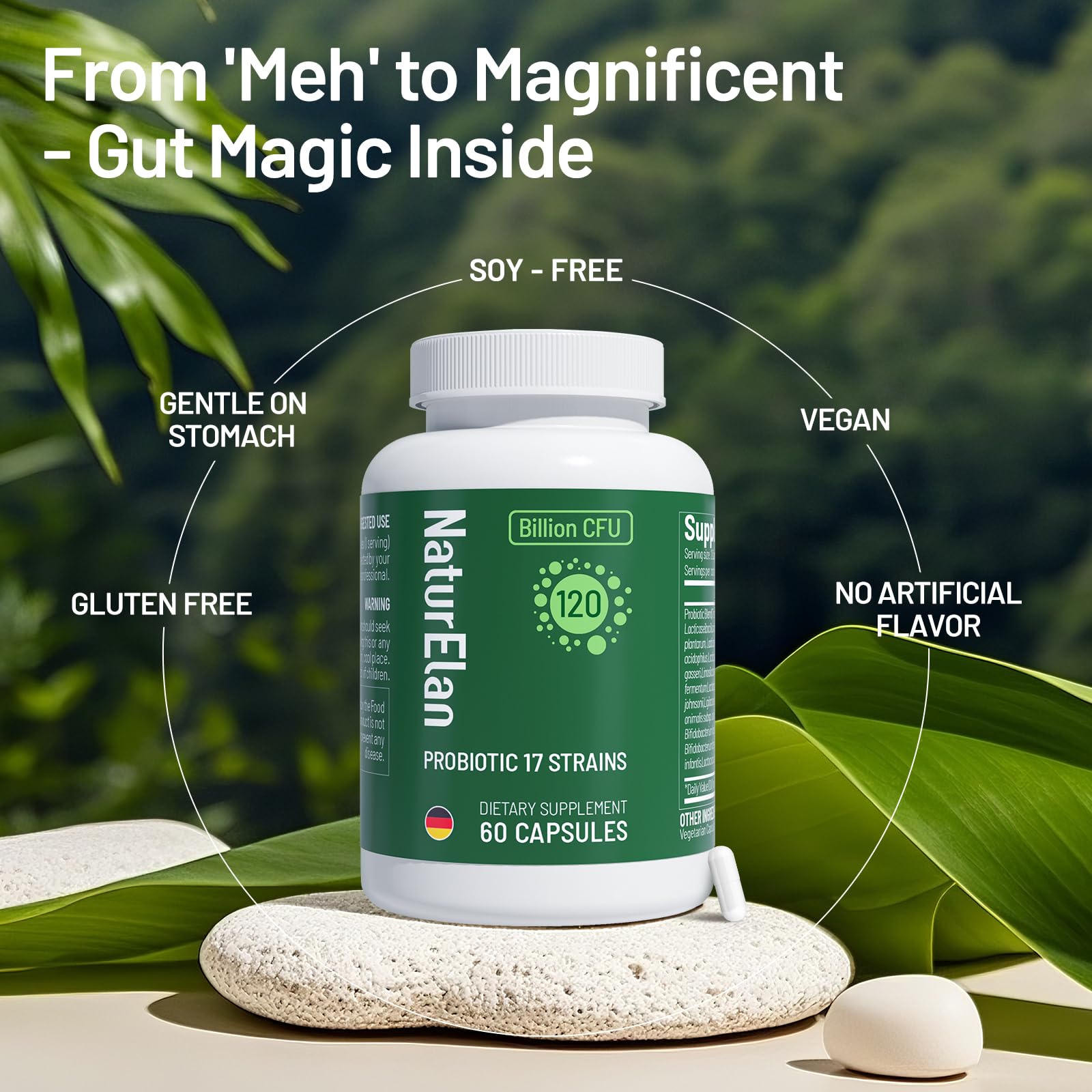 Probiotics for Women & Men - 120 Billion CFU, 17 Powerful Strains for Gut Health, Immunity & Fast Bloating Relief, Third - Party Tested, Non-GMO & Vegan Probiotics Formula for Digestive Health, 60 CT - OzHealthStandard