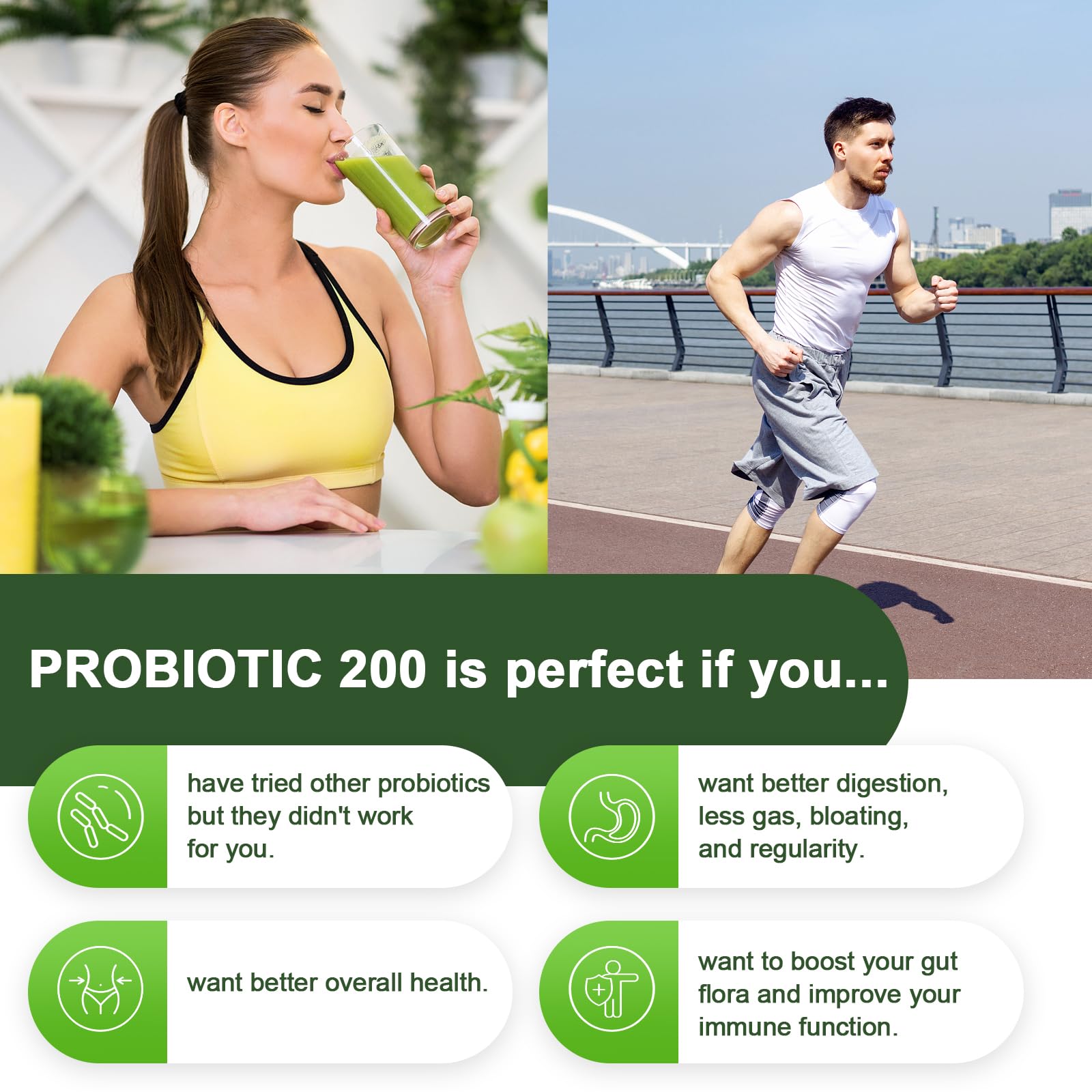 Probiotics for Women & Men, 200 Billion CFU 12 Strains with 3 Organic Prebiotics and Probiotics for Digestive Health Gut, Immune, Bloating & Gas, Energy, Overall Health, Shelf Stable - 2 Month Supply - OzHealthStandard