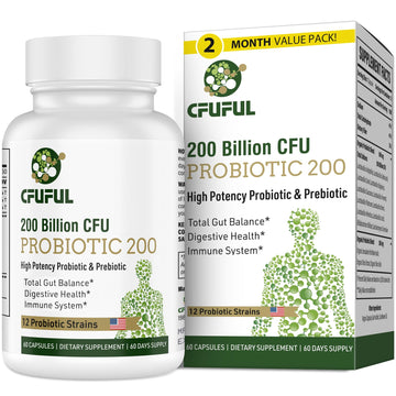 Probiotics for Women & Men, 200 Billion CFU 12 Strains with 3 Organic Prebiotics and Probiotics for Digestive Health Gut, Immune, Bloating & Gas, Energy, Overall Health, Shelf Stable - 2 Month Supply - OzHealthStandard