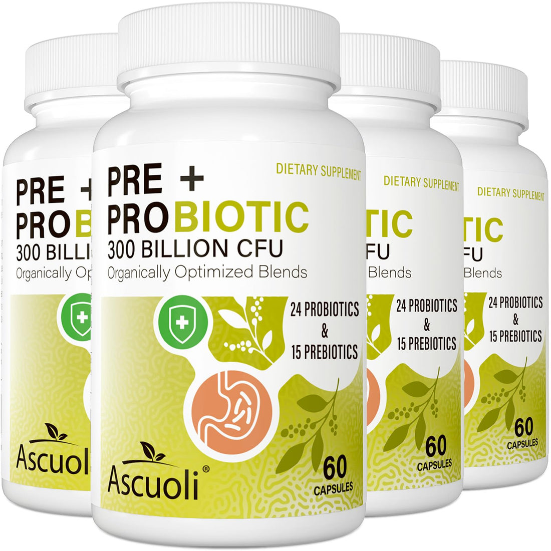 Probiotics for Women & Men - 300 Billion CFU, 24 Strains + 15 Organic Herbs Prebiotics Blend, Daily Probiotic for Digestive Health, Immune, Gut, Bloating - OzHealthStandard