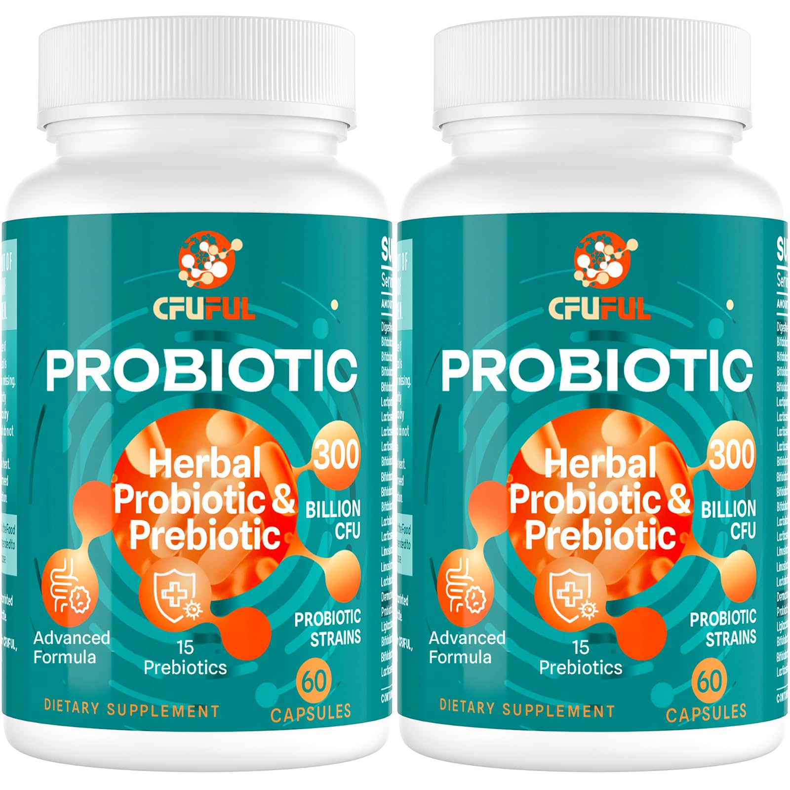 Probiotics for Women & Men - 300 Billion CFU, 24 Strains Probiotic + 15 Organic Herbs Prebiotics Blend, for Overall Digestive Gut Health, Immune, Constipation & Bloating, Shelf Stable - 4 Month Supply - OzHealthStandard