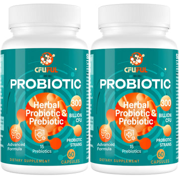 Probiotics for Women & Men - 300 Billion CFU, 24 Strains Probiotic + 15 Organic Herbs Prebiotics Blend, for Overall Digestive Gut Health, Immune, Constipation & Bloating, Shelf Stable - 4 Month Supply - OzHealthStandard