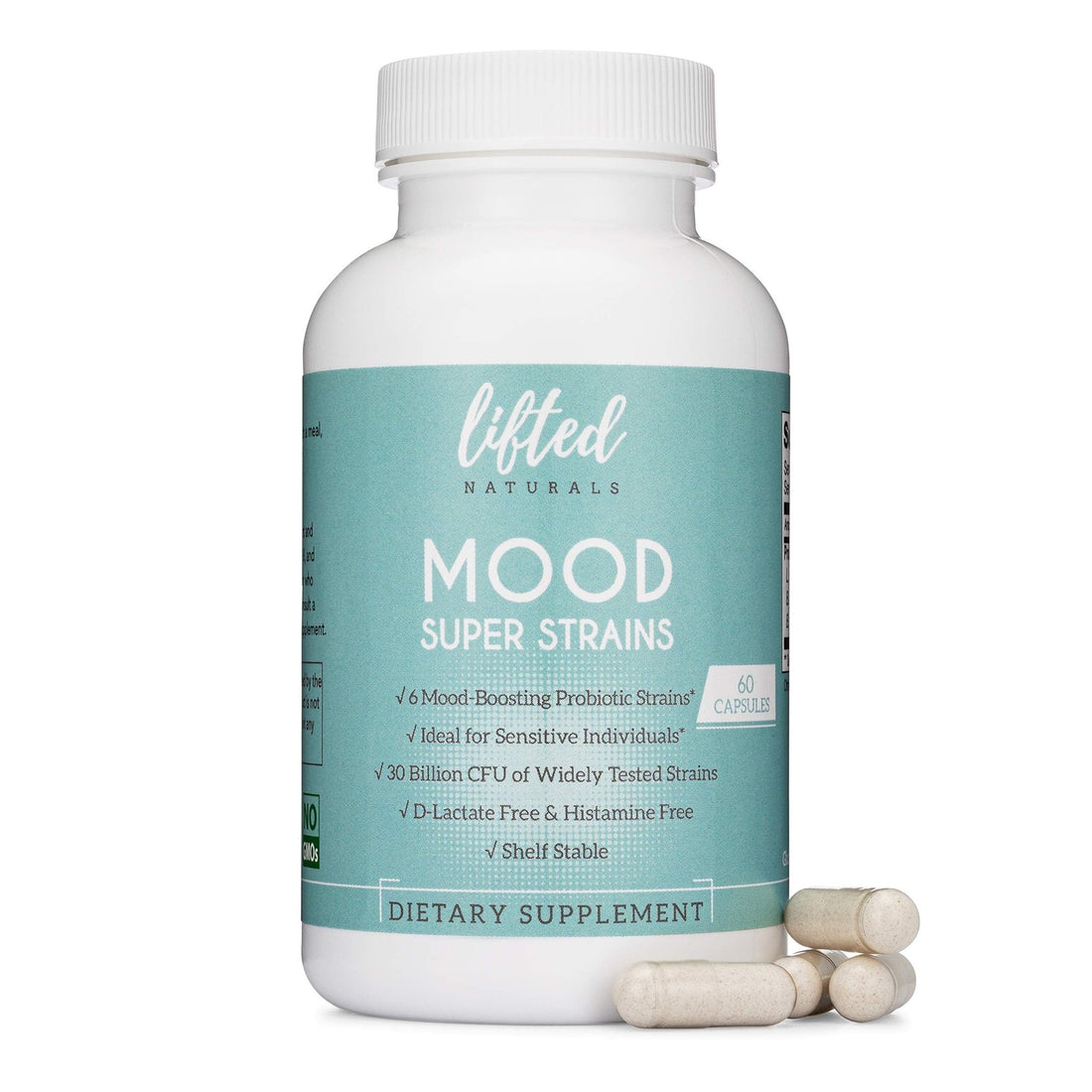 Probiotics - Mood Super Strains Probiotic - Naturally Supports Digestion & Mood - Histamine-Free Probiotics w/ L Rhamnosus GG, Shelf Stable Probiotic Supplement, 60 Day Supply, Non-GMO, VEGAN - OzHealthStandard