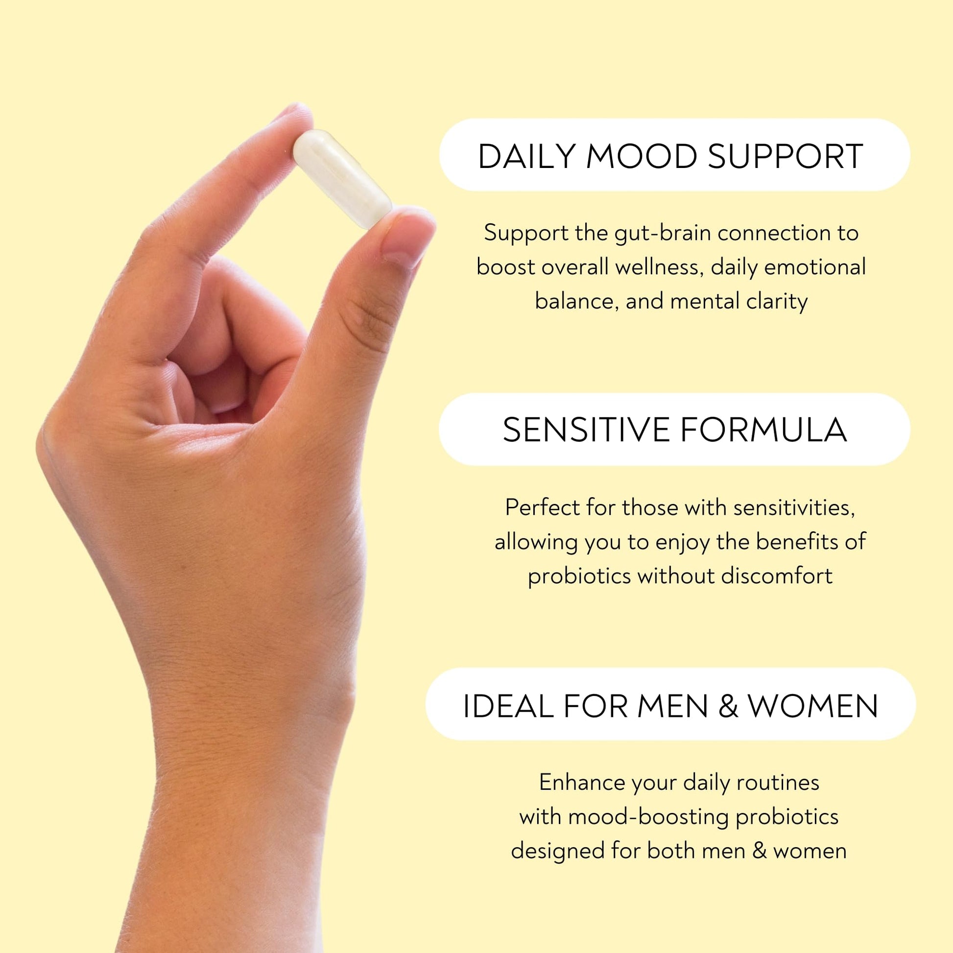 Probiotics - Mood Super Strains Probiotic - Naturally Supports Digestion & Mood - Histamine-Free Probiotics w/ L Rhamnosus GG, Shelf Stable Probiotic Supplement, 60 Day Supply, Non-GMO, VEGAN - OzHealthStandard