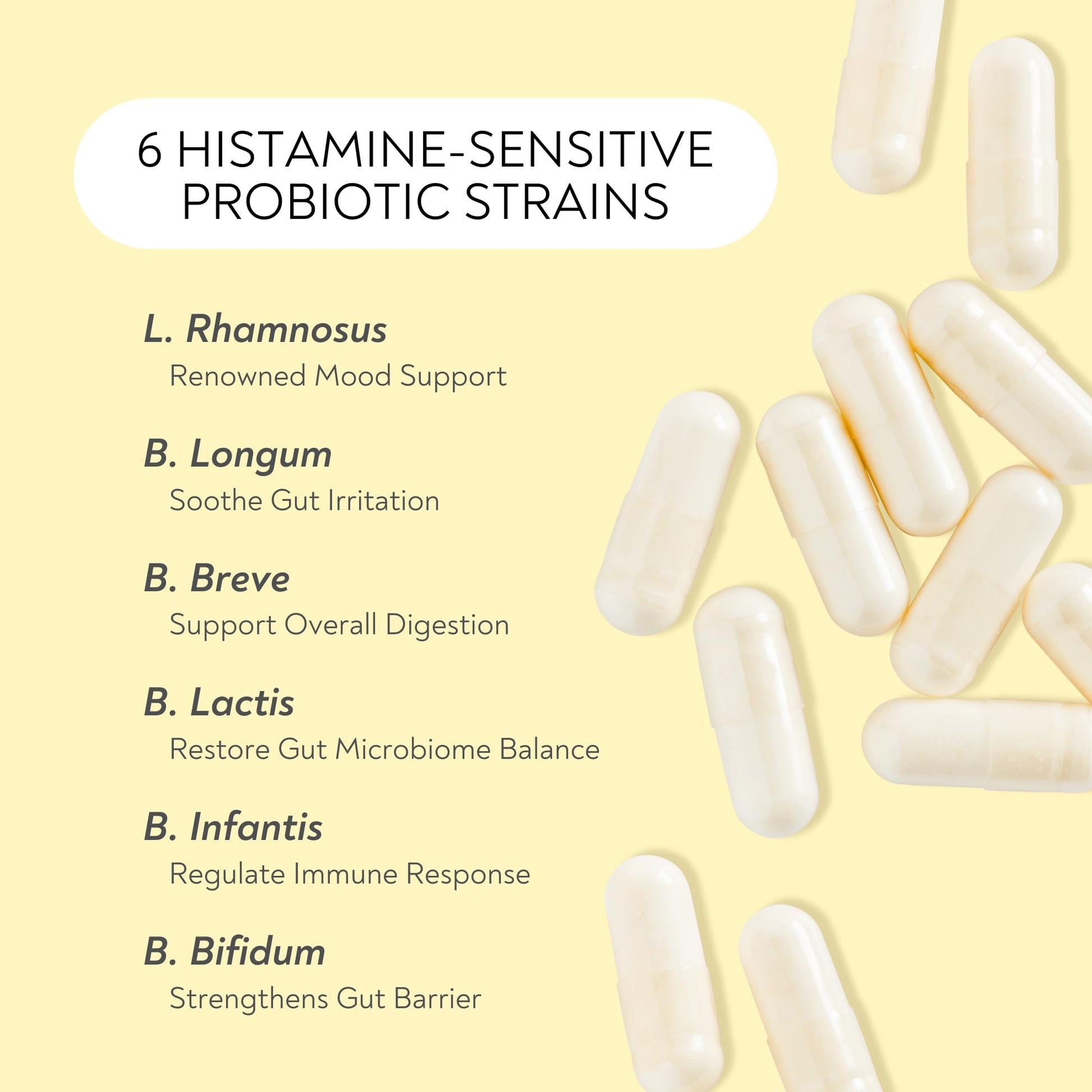 Probiotics - Mood Super Strains Probiotic - Naturally Supports Digestion & Mood - Histamine-Free Probiotics w/ L Rhamnosus GG, Shelf Stable Probiotic Supplement, 60 Day Supply, Non-GMO, VEGAN - OzHealthStandard