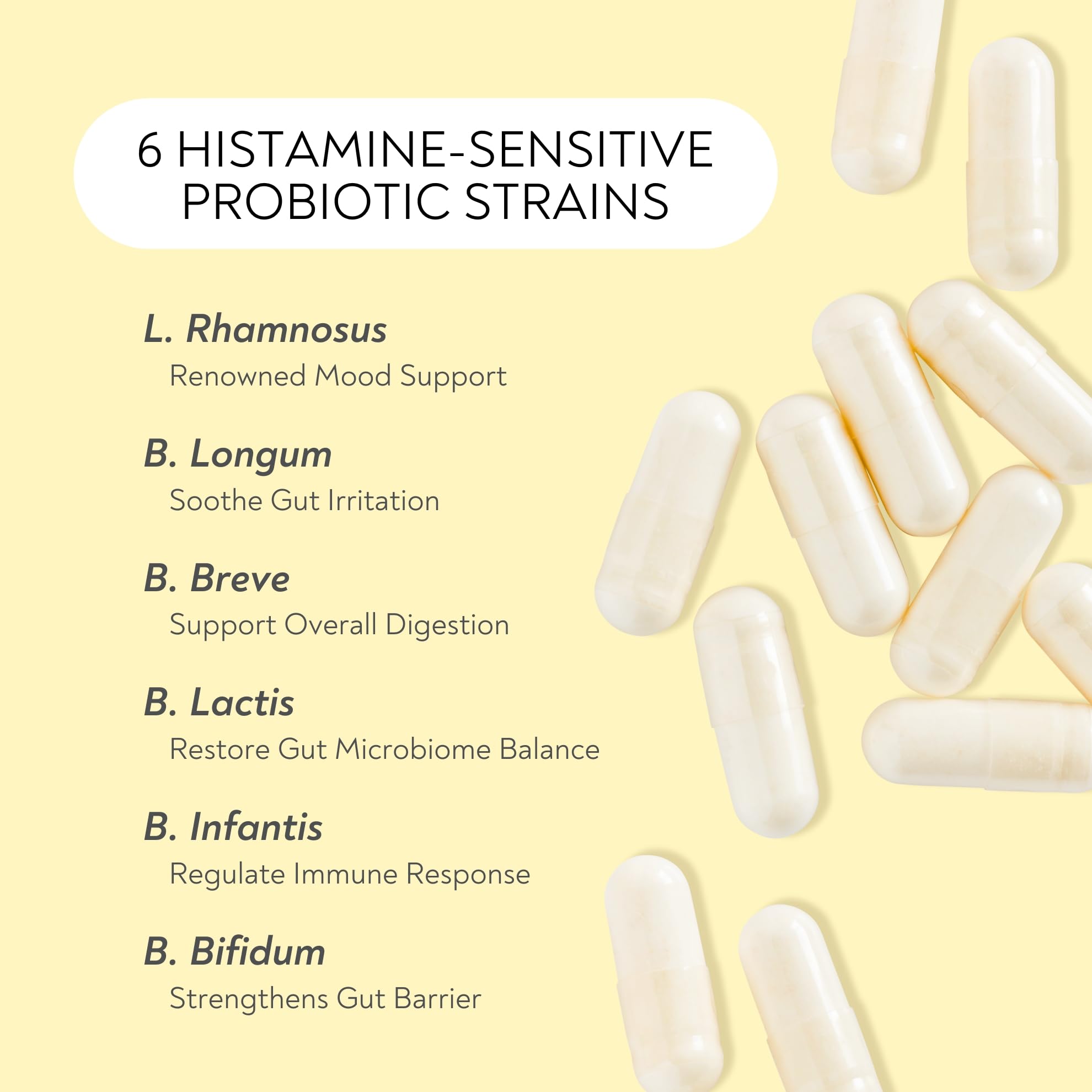 Probiotics - Mood Super Strains Probiotic - Naturally Supports Digestion & Mood - Histamine-Free Probiotics w/ L Rhamnosus GG, Shelf Stable Probiotic Supplement, 60 Day Supply, Non-GMO, VEGAN - OzHealthStandard