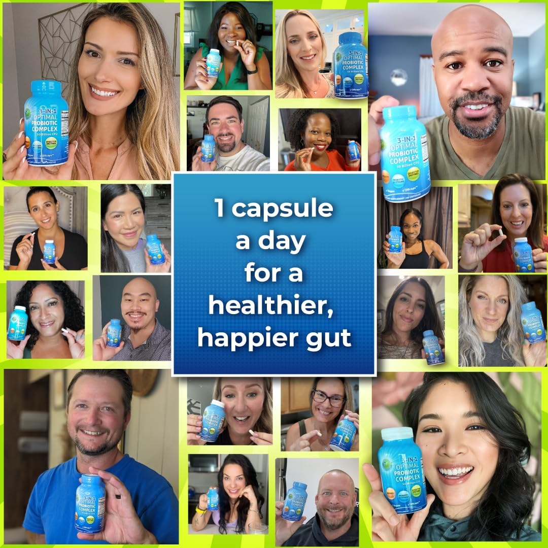 Probiotics with Digestive Enzymes and Prebiotic for Women and Men - 3-In-1 Vegan Probiotic Prebiotic Multi Enzyme Complex for Gut Health - OzHealthStandard