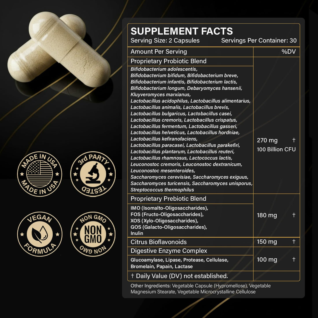 Probiotics with Prebiotics for Men and Women - 35 Strains Probiotics 100 Billion CFU for Gut & Digestive Health, Vegan Acidophilus Probiotic Supplement - OzHealthStandard