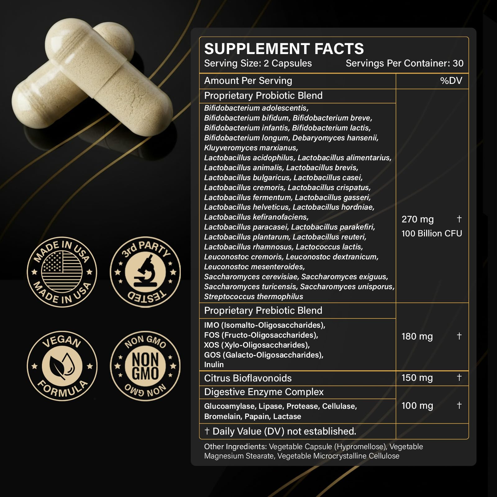 Probiotics with Prebiotics for Men and Women - 35 Strains Probiotics 100 Billion CFU for Gut & Digestive Health, Vegan Acidophilus Probiotic Supplement - OzHealthStandard