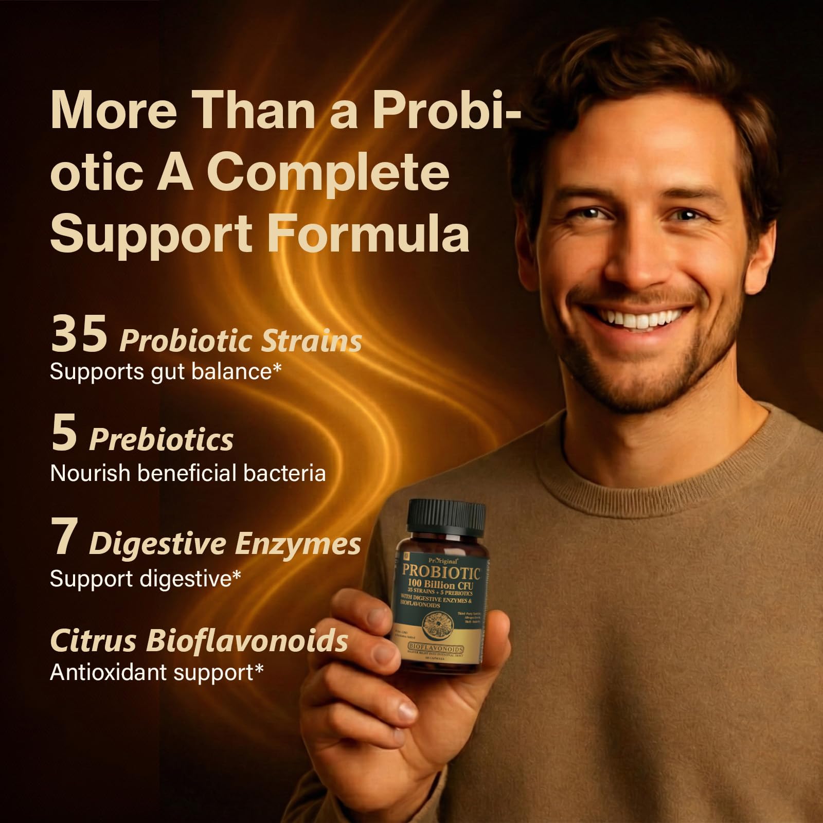 Probiotics with Prebiotics for Men and Women - 35 Strains Probiotics 100 Billion CFU for Gut & Digestive Health, Vegan Acidophilus Probiotic Supplement - OzHealthStandard