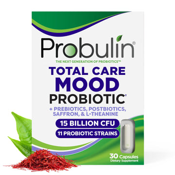 Probulin Mood Probiotics for Women with Saffron, L Theanine, Probiotic, Prebiotic, Postbiotic - Mood Support Supplement & Gut Support - Vegan, Non GMO, 30 Capsules - OzHealthStandard