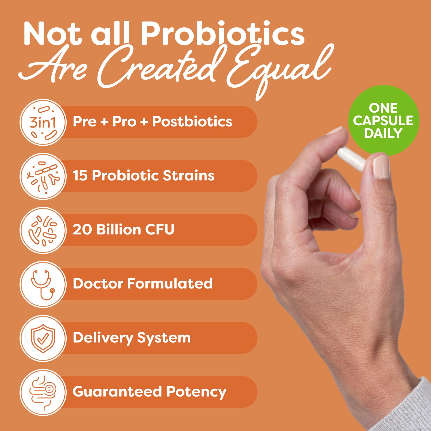 Probulin Total Care Probiotic Supplement, Daily Gut, Digestive, and Immune Health Probiotics Capsules for Men and Women, 20 Billion CFU, Vegan, 90 Count Bottle - OzHealthStandard