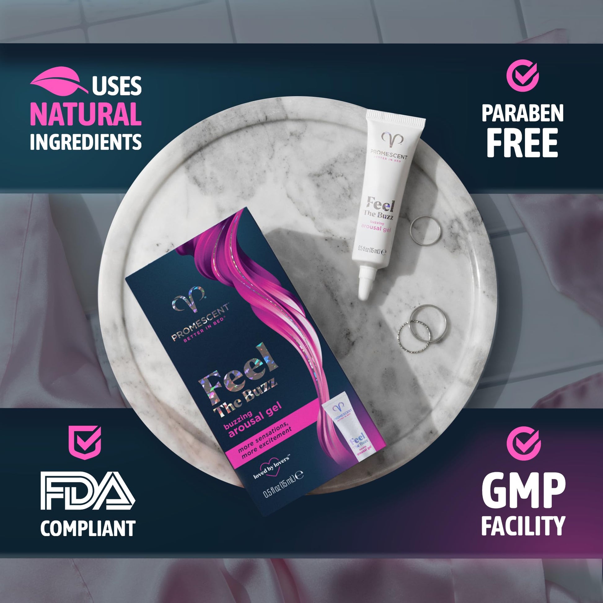 Promescent Buzzing Gel for Women – Arousal Enhancing Intimate Lubricant, Non-Sticky & Long-Lasting, Personal Lube for Increased Heightened Feeling, 75 Uses (15ml) - OzHealthStandard