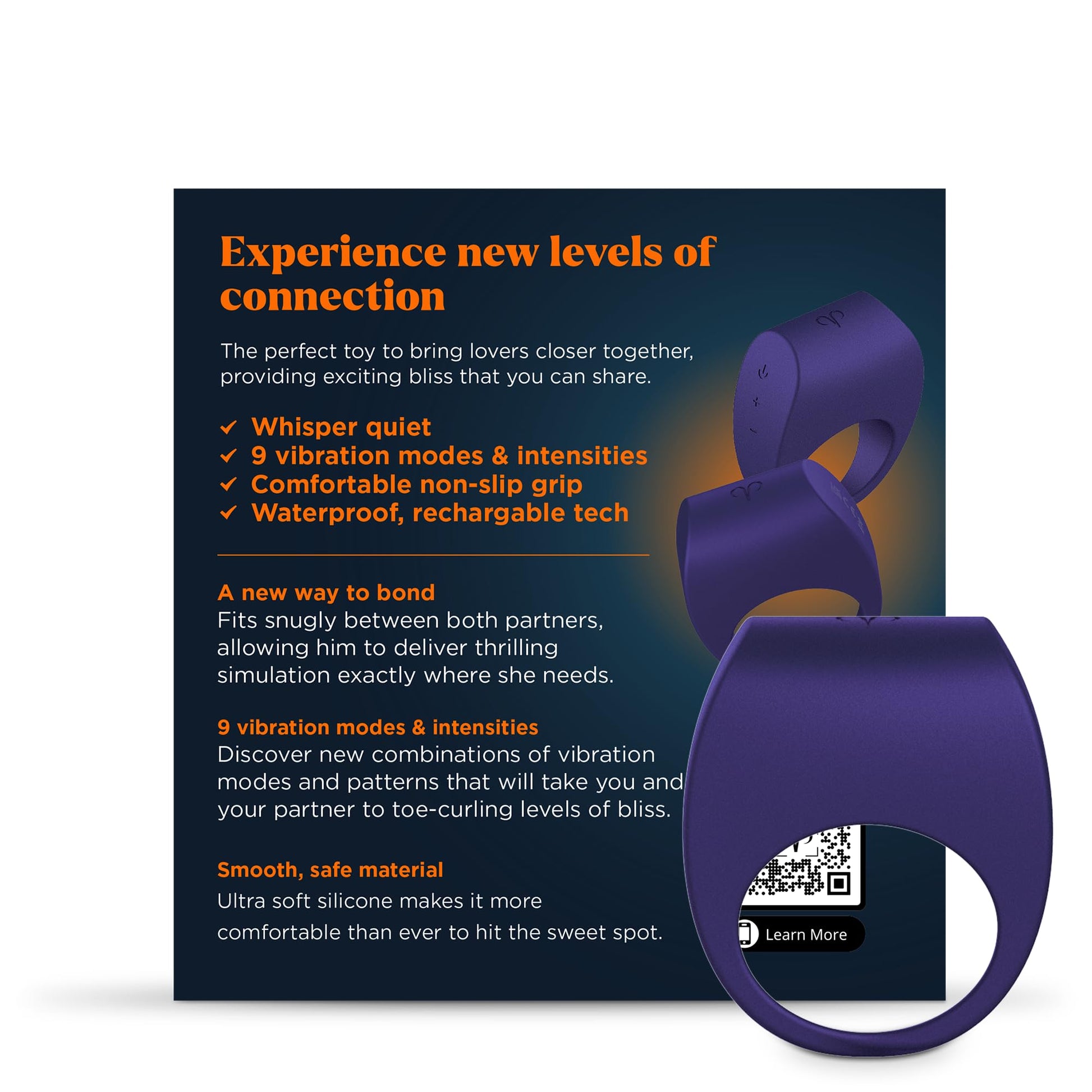 Promescent Cock Ring with 9 Vibrating Intensities, Sex Toys for Men, Penis Ring Vibrator for Better Erections, Silicone Sex Toy, Clitoral Stimulator for her, Intimate Couples Toys - OzHealthStandard