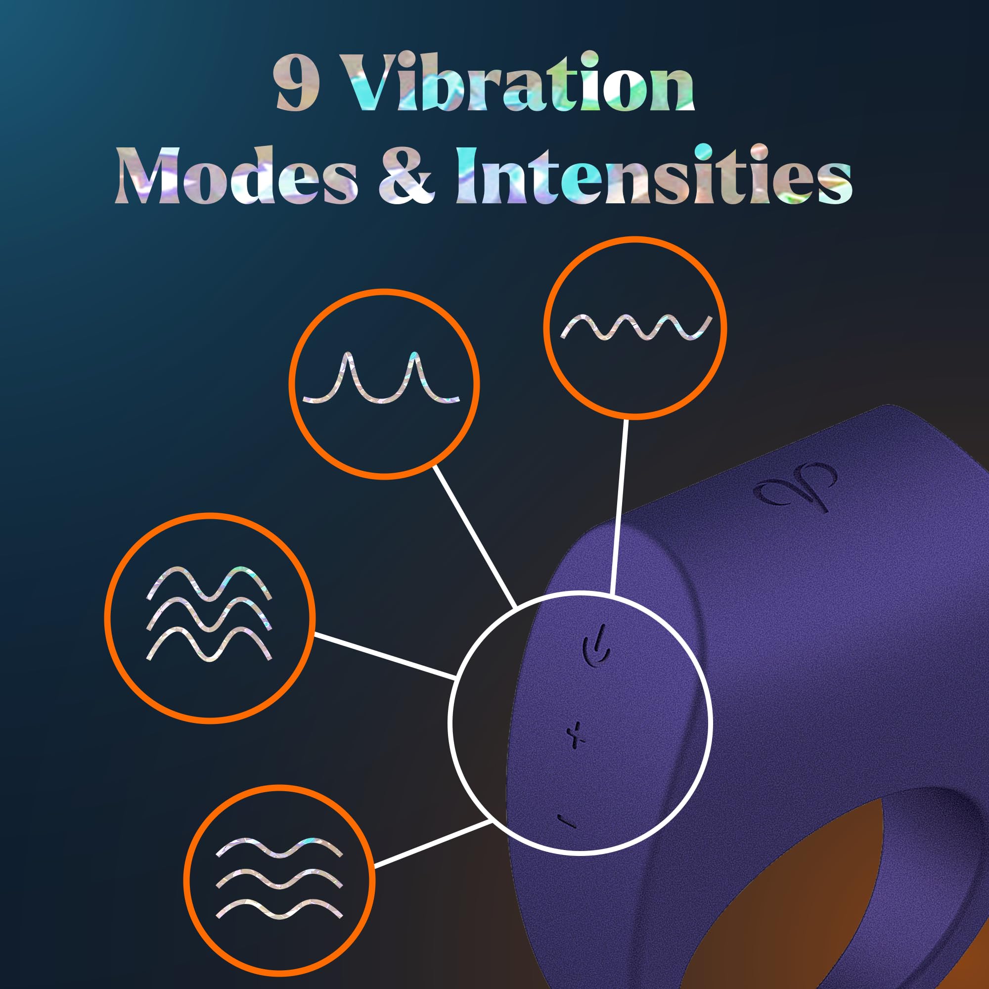 Promescent Cock Ring with 9 Vibrating Intensities, Sex Toys for Men, Penis Ring Vibrator for Better Erections, Silicone Sex Toy, Clitoral Stimulator for her, Intimate Couples Toys - OzHealthStandard