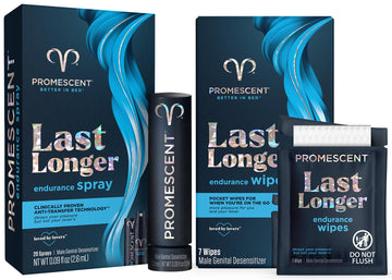 Promescent Desensitizing Delay Spray for Men (2.6 ml) to Help You Last Longer in Bed + Delay Wipes (7 Count) Sexual Enhancer with Extended Climax Control with Benzocaine - OzHealthStandard