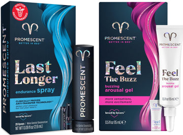 Promescent Desensitizing Delay Spray for Men, Last Longer in Bed + Women's Buzzing Gel for Intense Sensations Bundle - OzHealthStandard
