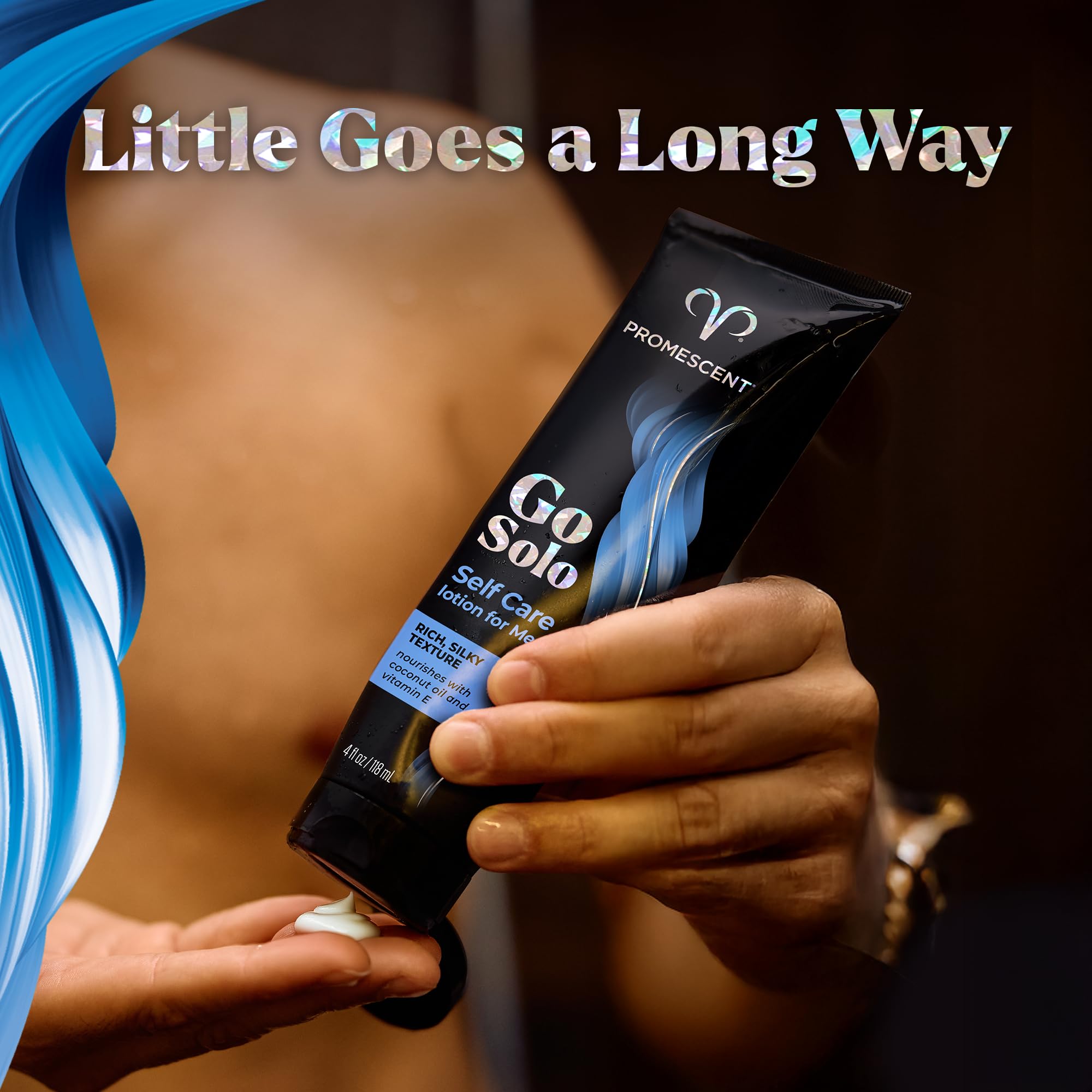 Promescent Go Solo Lotion for Men, Natural Unscented Moisturizing Ingredients with Coconut Oil and Sweet Almond Oil, Creamy Natural Texture, Fast-Absorbing, Made in the USA, 4 fl oz - OzHealthStandard