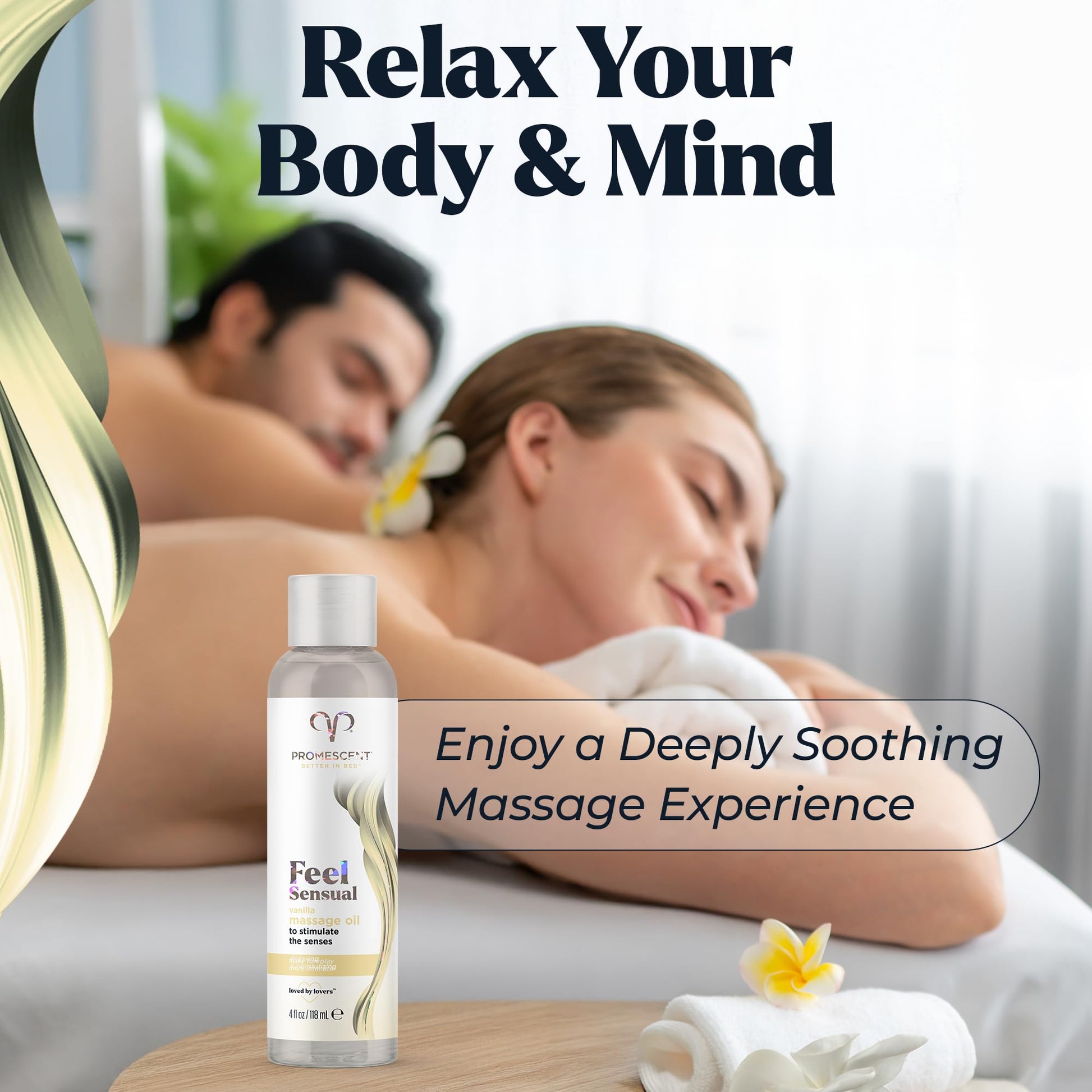 Promescent Massage Oil for Massage Therapy, Massage Oils for Date Night, Premium Body Oil for Men & Women to Relieve Stress & Sore Muscles, Essential Oils for Skin (4 oz) (Vanilla) - OzHealthStandard