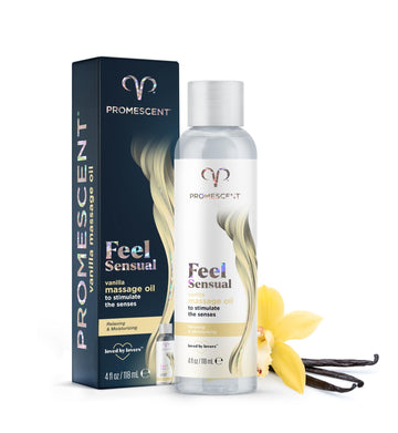 Promescent Massage Oil for Massage Therapy, Massage Oils for Date Night, Premium Body Oil for Men & Women to Relieve Stress & Sore Muscles, Essential Oils for Skin (4 oz) (Vanilla) - OzHealthStandard